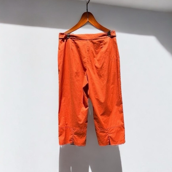 🌻Eileen Fisher Orange Cropped Split Hem Pants Size Small - Picture 4 of 6